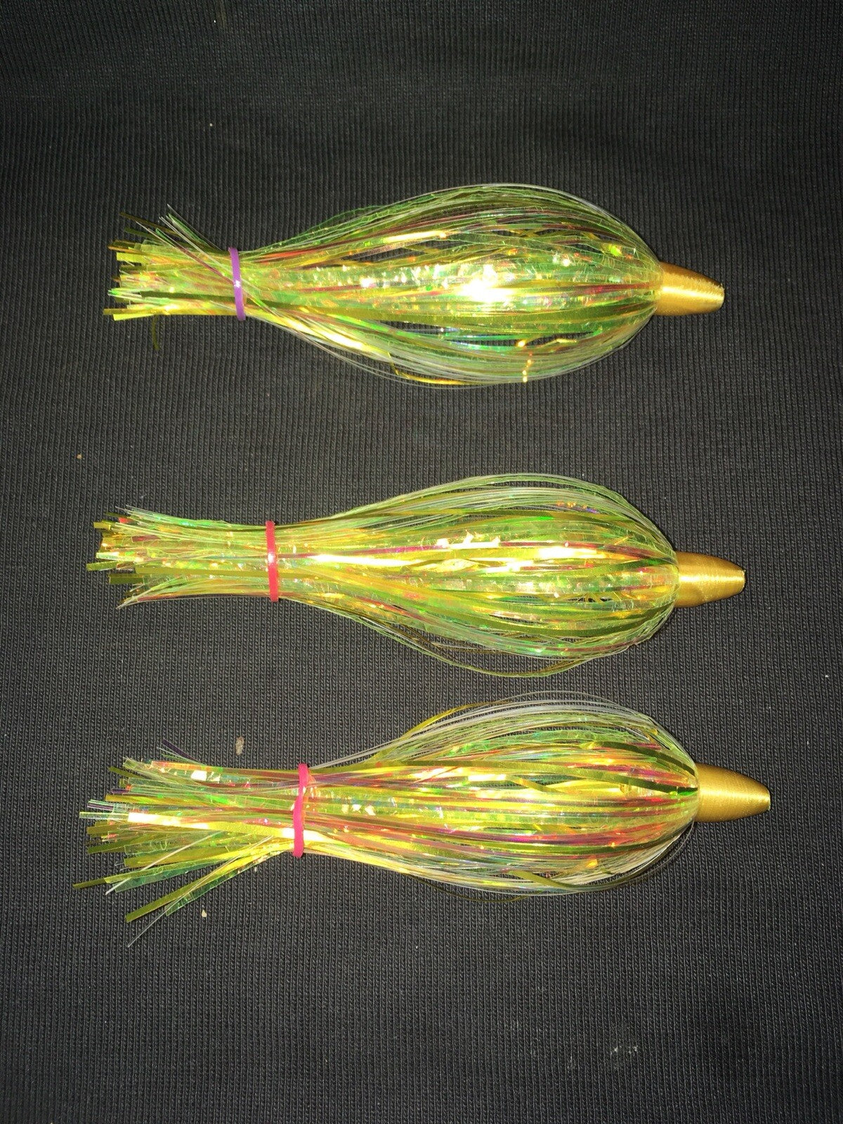 Salmon Trolling Flies Set of 5 - Green Dragon Series Unrigged Fishing Lures