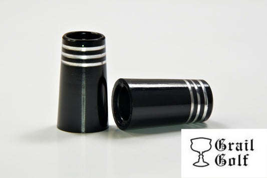 Golf Ferrules Black Ultra Premium Taper Tip Iron Ferrules - 3 Chrome Rings