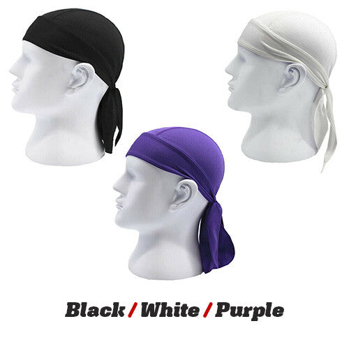 3 Pack Skull Cap Motorcycle Head Wrap Tie Durag Cycling Hat Quick-Drying
