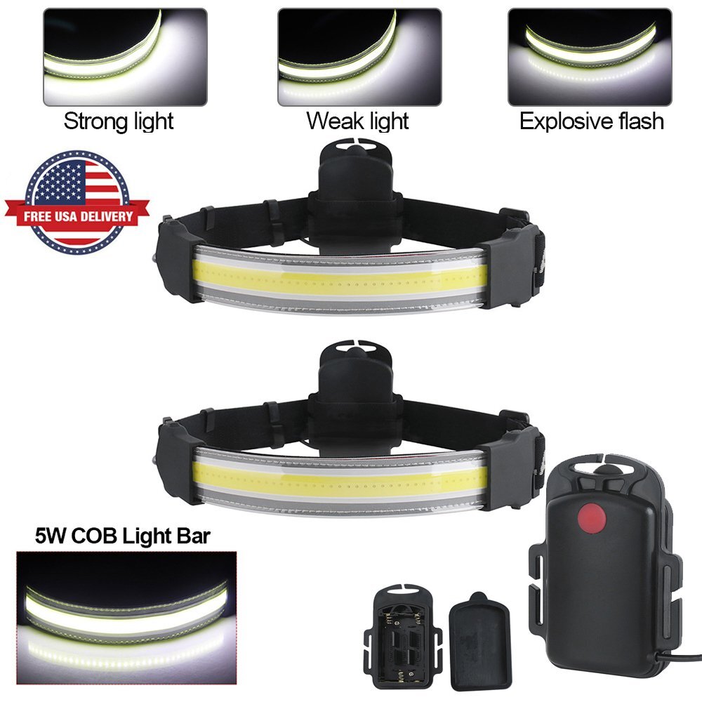 Rechargeable Headlamp with 220° Wide Beam for Running Camping and Outdoor Activities