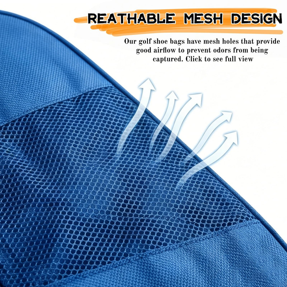 Waterproof Mesh Golf Shoe Bag with Zipper and Ventilation