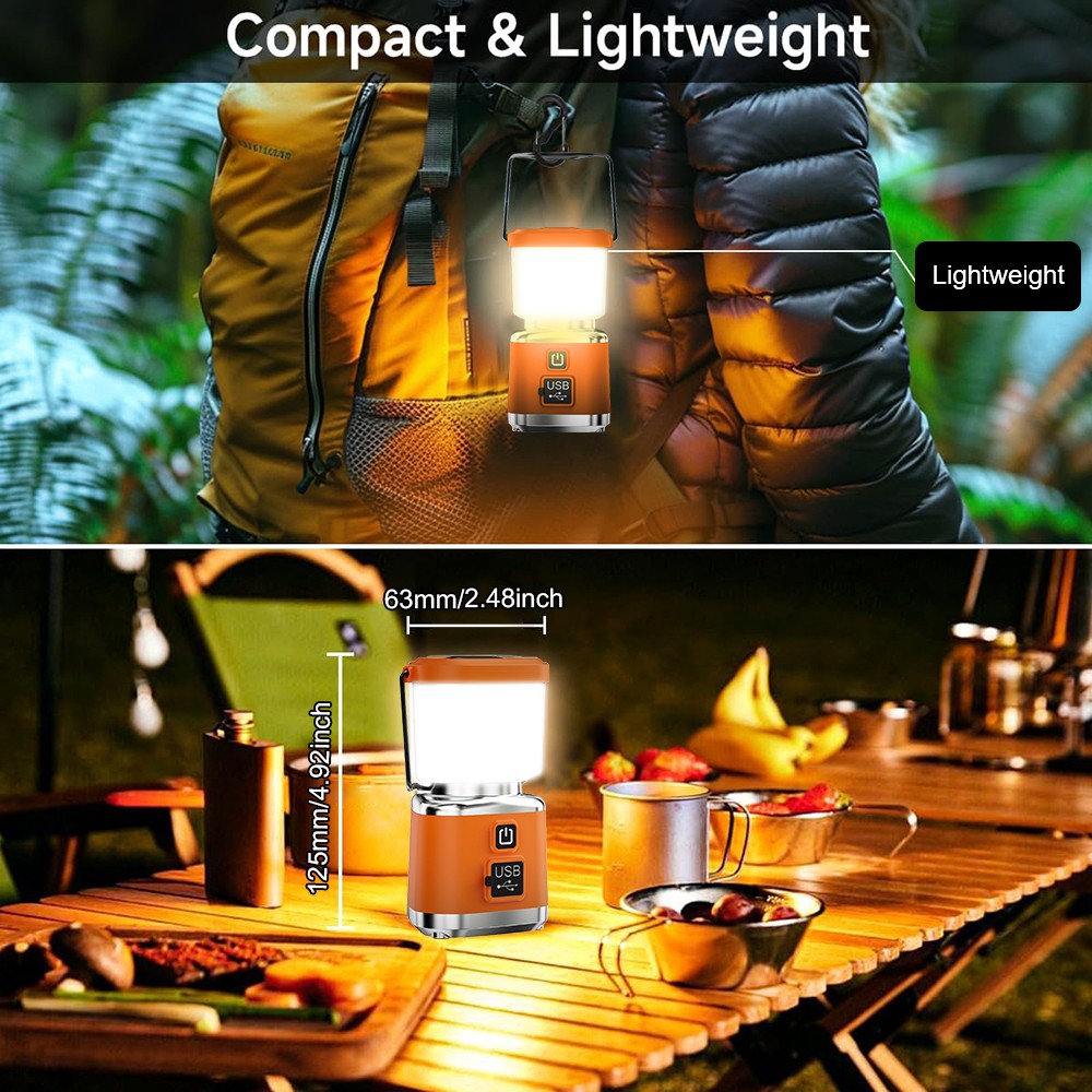 1000LM Rechargeable LED Camping Lantern Light with USB Portable
