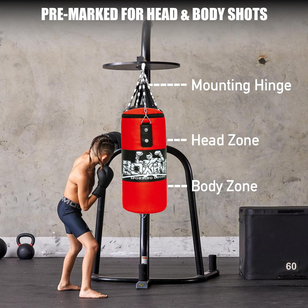 Heavy Duty Kids Punching Bag Set with Gloves for Kickboxing MMA Fitness Training