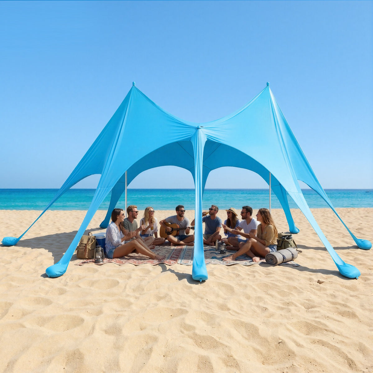 20 x 13 ft Portable Beach Tent Sun Shelter with UPF50+ Shade Canopy & Sandbags