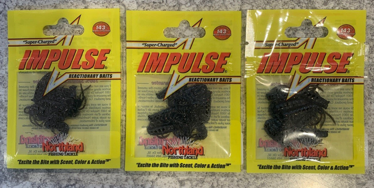 3 Pack Ice Fishing Bug Body Replacements for Northland Scud Bug - Black