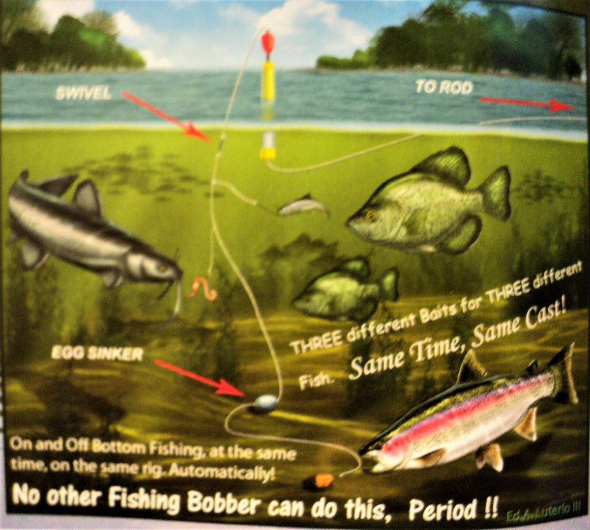 Fishing Float Set with Rig & Glow Sticks for Night & Depth Fishing - 3 Pack