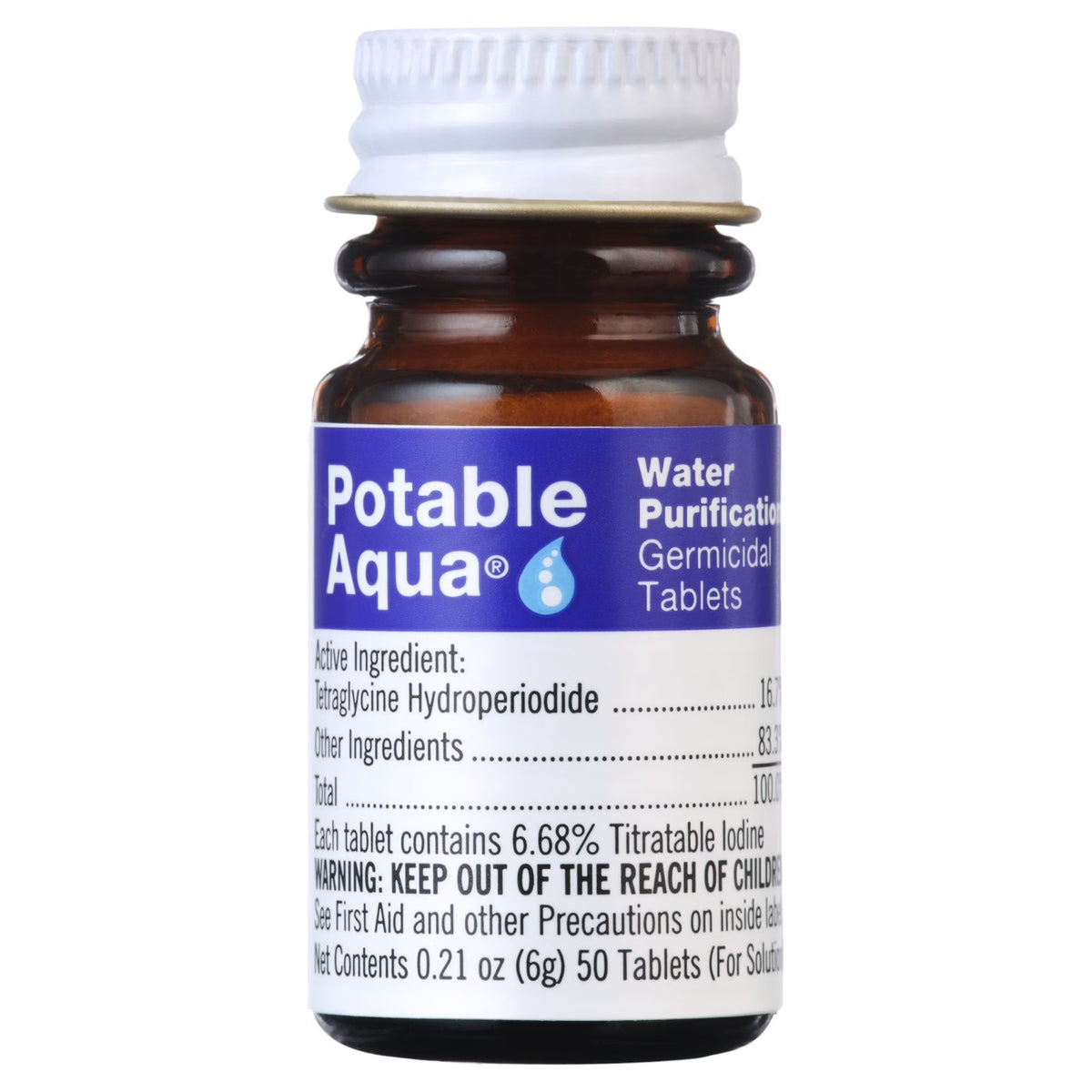 Potable Aqua Water Purification Tablets PA Plus - Emergency Water Treatment 100 Tabs