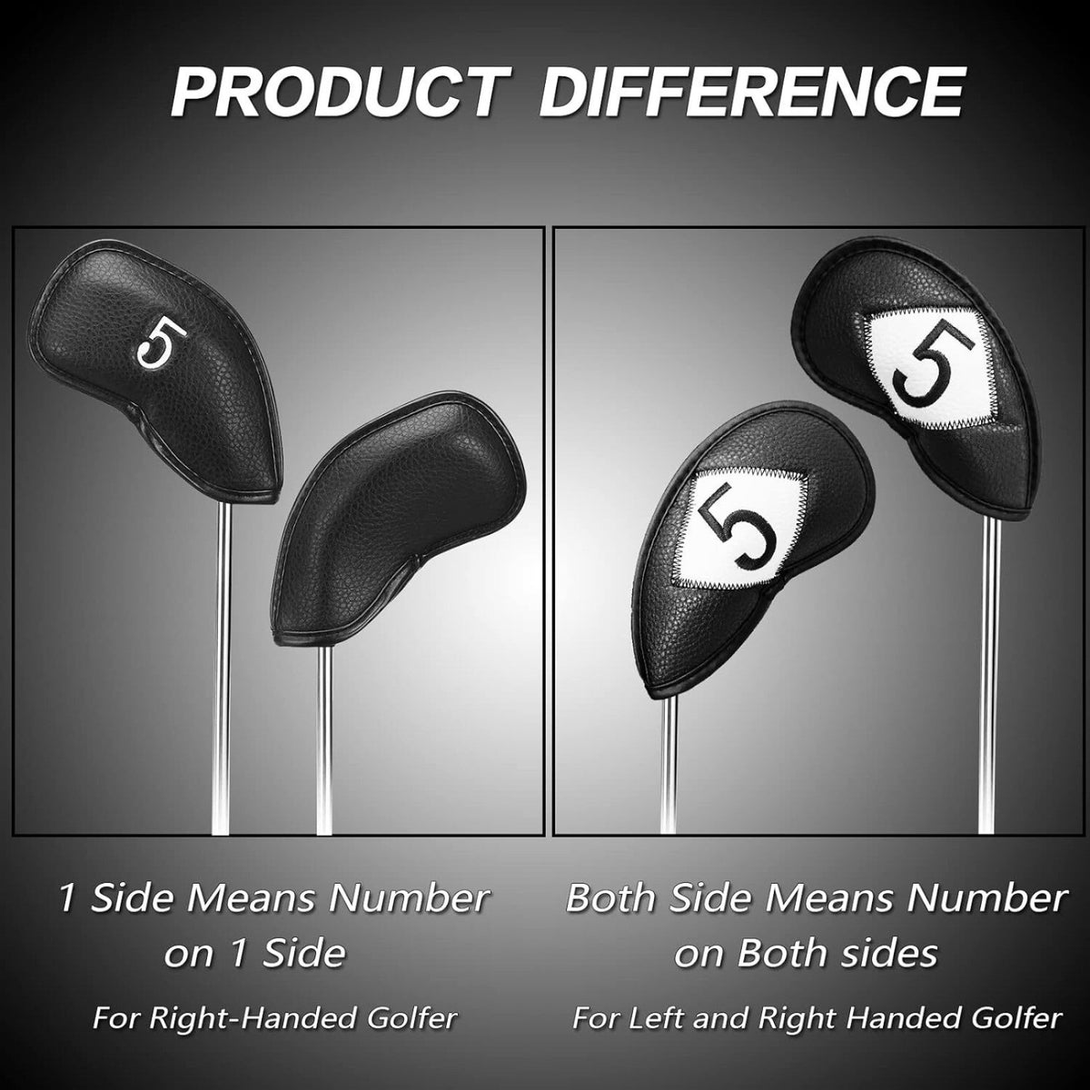 Golf Iron & Wedge Head Covers 12 Pack with Embroidered Labels - Fits Most Clubs