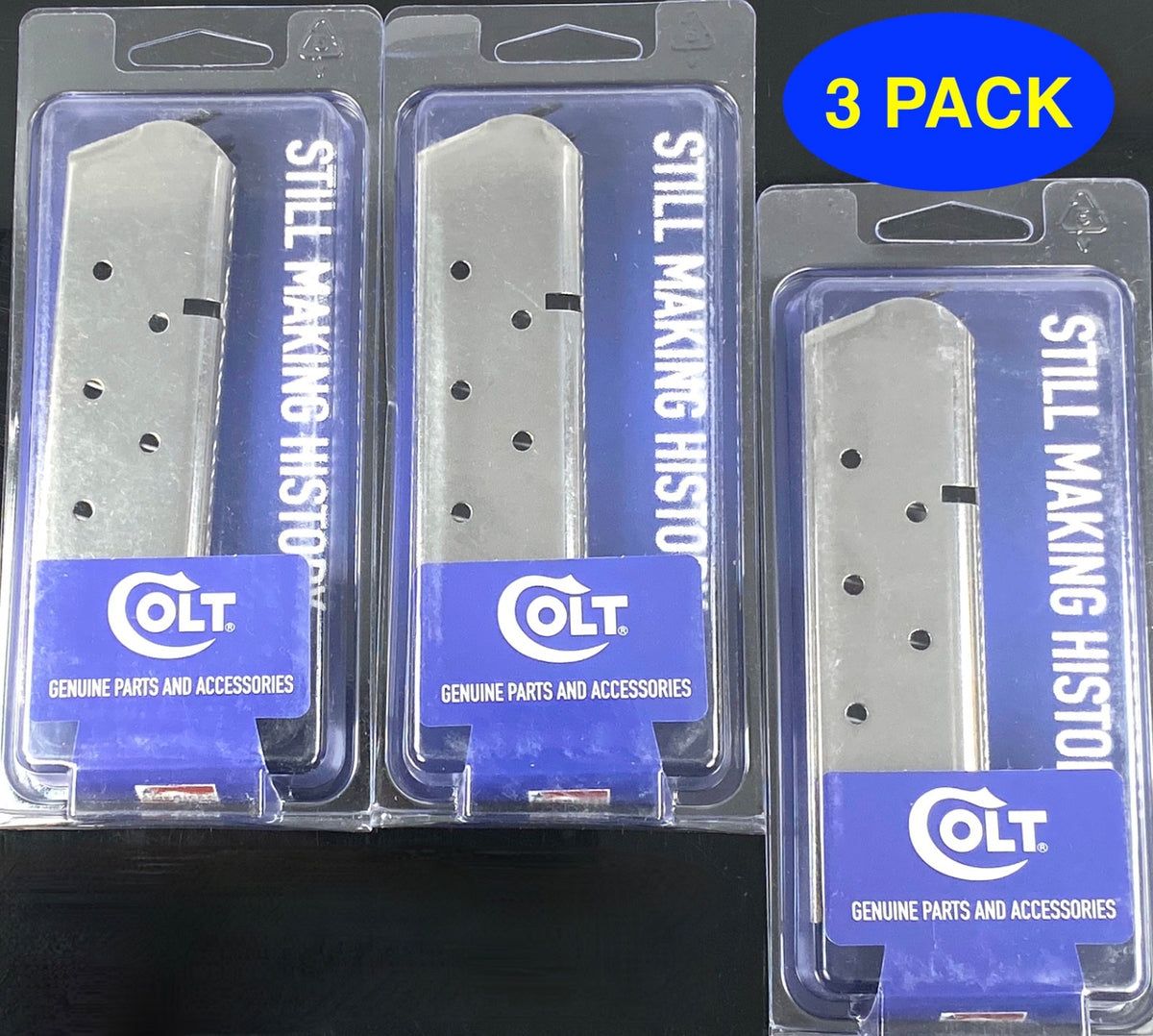 Colt 1911 45 ACP Stainless Steel Magazine 7-Round 3 Pack for Government & Commander Pistols
