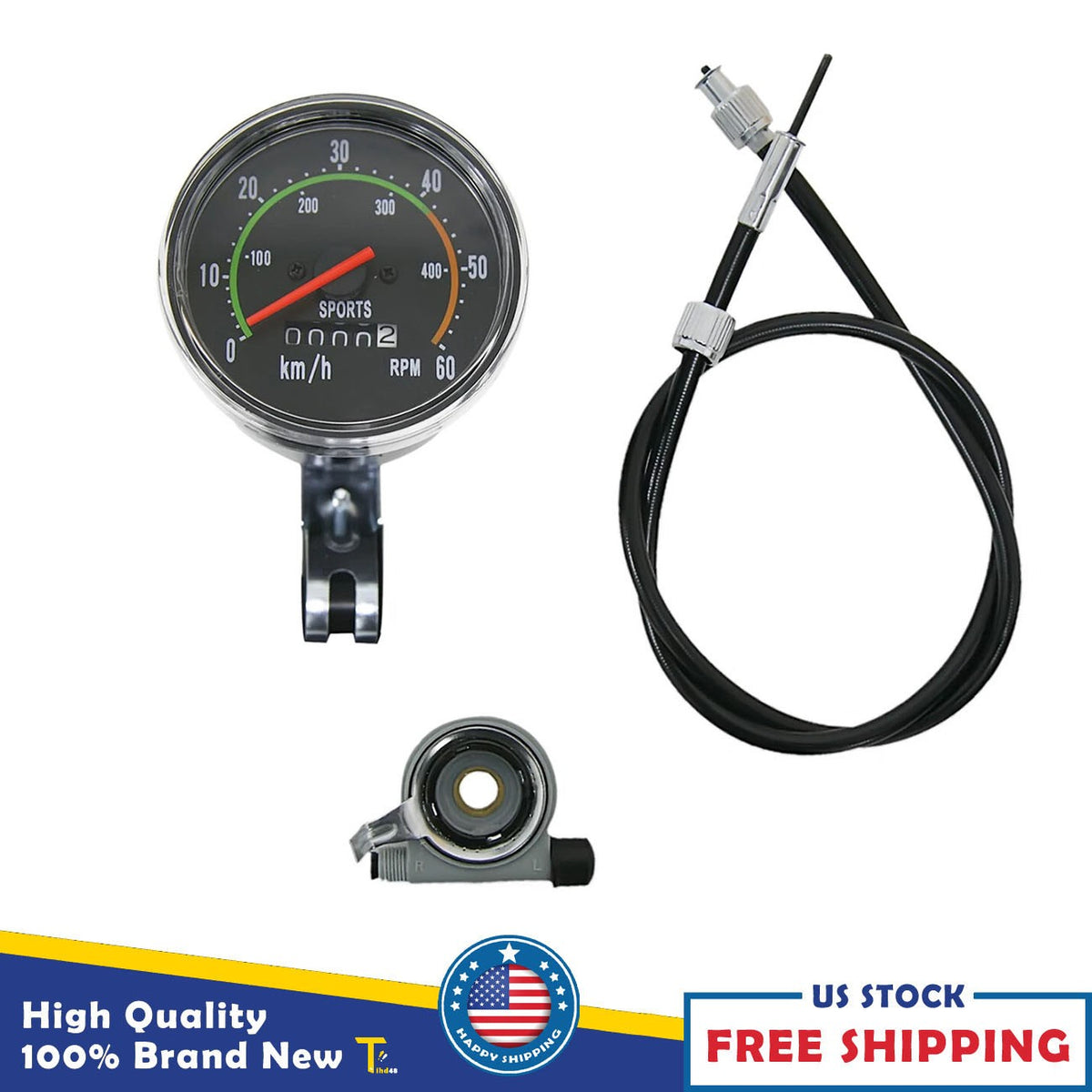Mechanical Bicycle Speedometer with Hardware - Analog Odometer for MTB & City Bikes