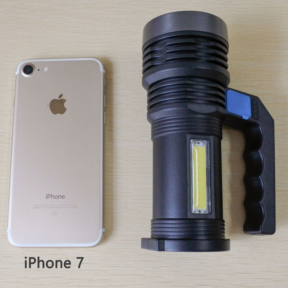 High Lumens Rechargeable LED Flashlight - Waterproof Handheld Torch, 4 Modes