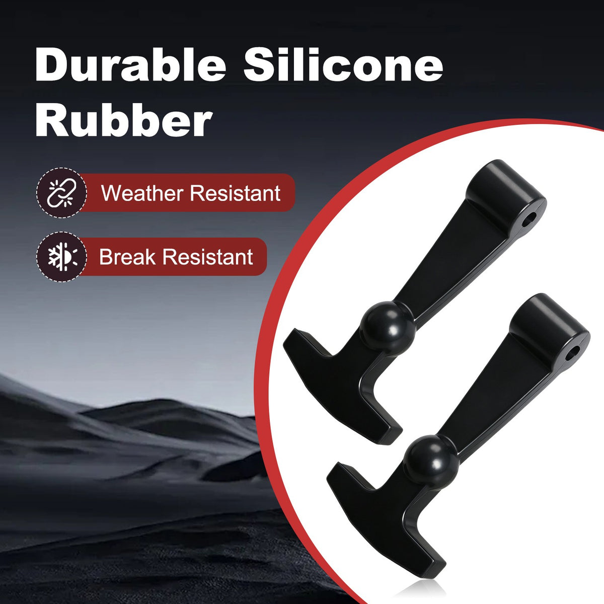 2 Pack Black Silicone Rubber Cooler Latches for YETI RTIC and Other Coolers