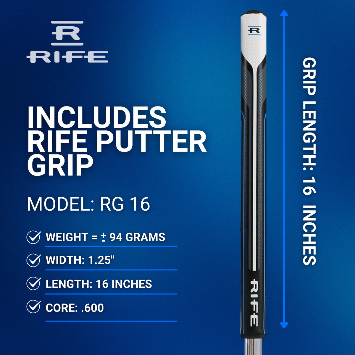 Big & Tall 37-Inch Men’s Mallet Putter with Oversized Grip and Alignment Lines