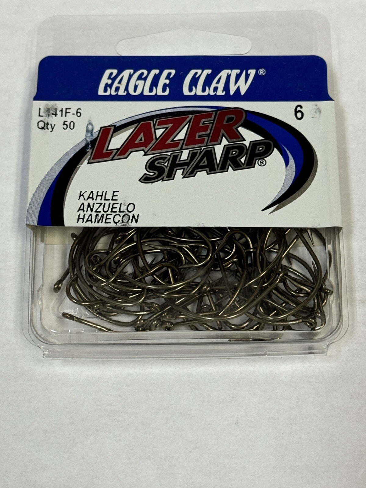 Laser Sharp Fishing Hooks Size 6 - Pack of 50 Eagle Claw L141F-6