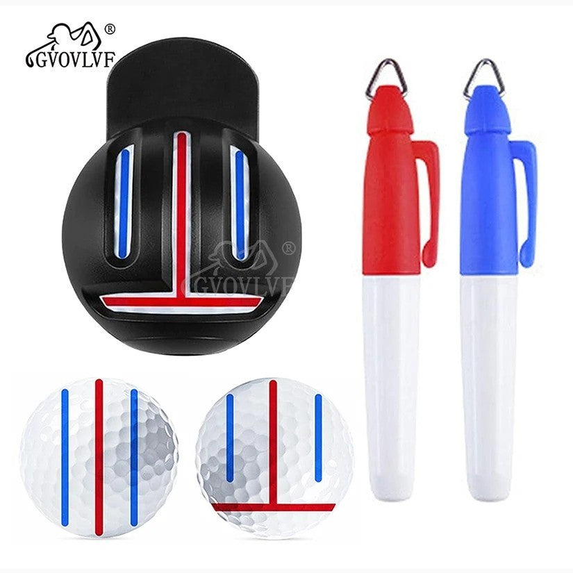 Golf Ball Alignment Tool Set with 2 Marking Pens for Putting Practice