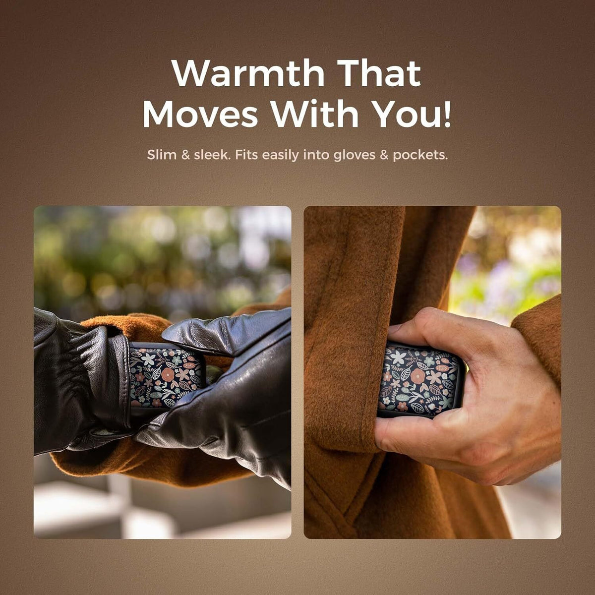 Rechargeable Hand Warmer with Magnetic Pairing - Portable 8-Hour USB Heater, 5000mAh