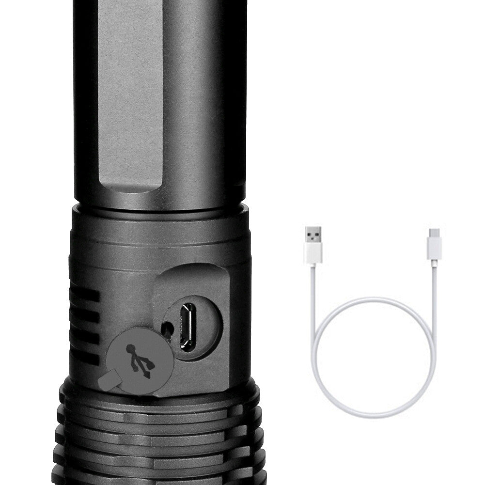 Super-Bright 90000LM LED Tactical Flashlight with Rechargeable Battery, Waterproof IPX-6, Zoomable for Hunting, Search & Rescue