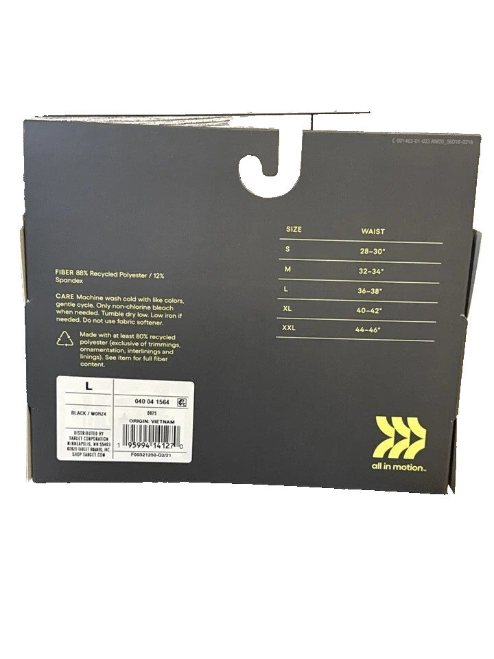 Men's Heavyweight Thermal Pants - All in Motion Black, Size Large 36-38, Stretchy Winter Base Layer