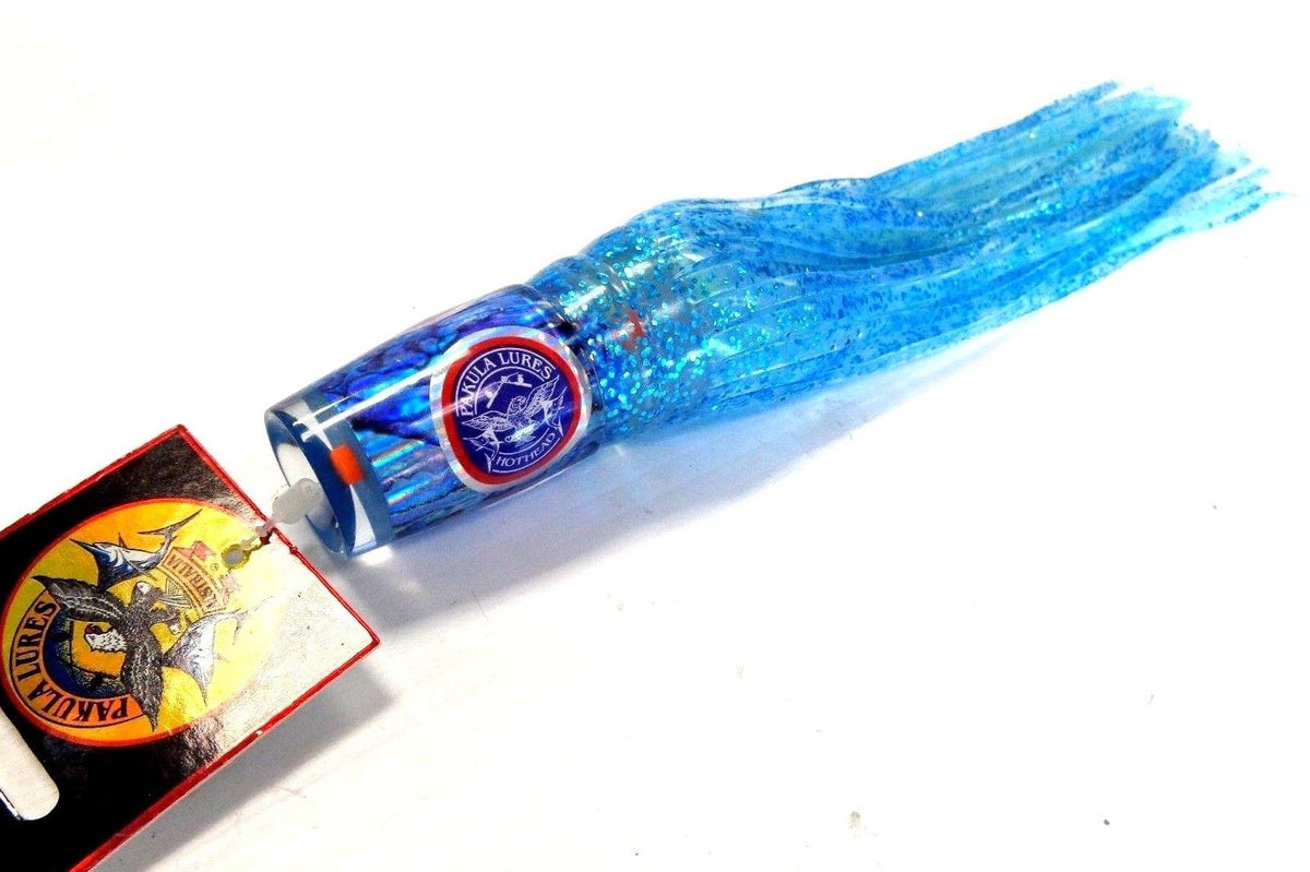 Medium Sprocket Trolling Lure - Glow in the Dark Blue Crystal for Big Game Fish