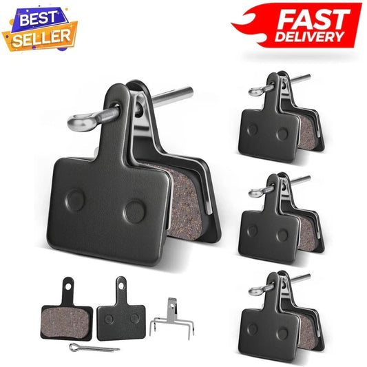 MTB Disc Brake Pads Set - Semi-Metallic, Quiet, 4 Pairs with Install Kit