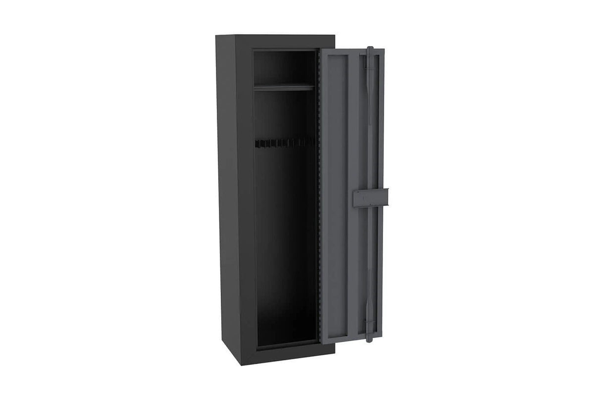 Gun Locking Cabinet for 10 Firearms - Steel Security Safe Black/Gray