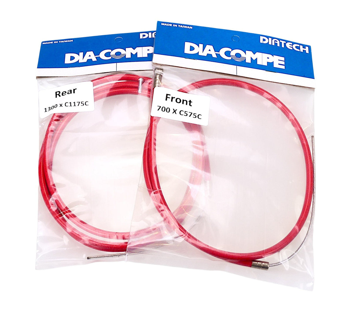 Bicycle Brake Cable Set for BMX Bikes Front and Rear, Teflon-Lined Housing, Red