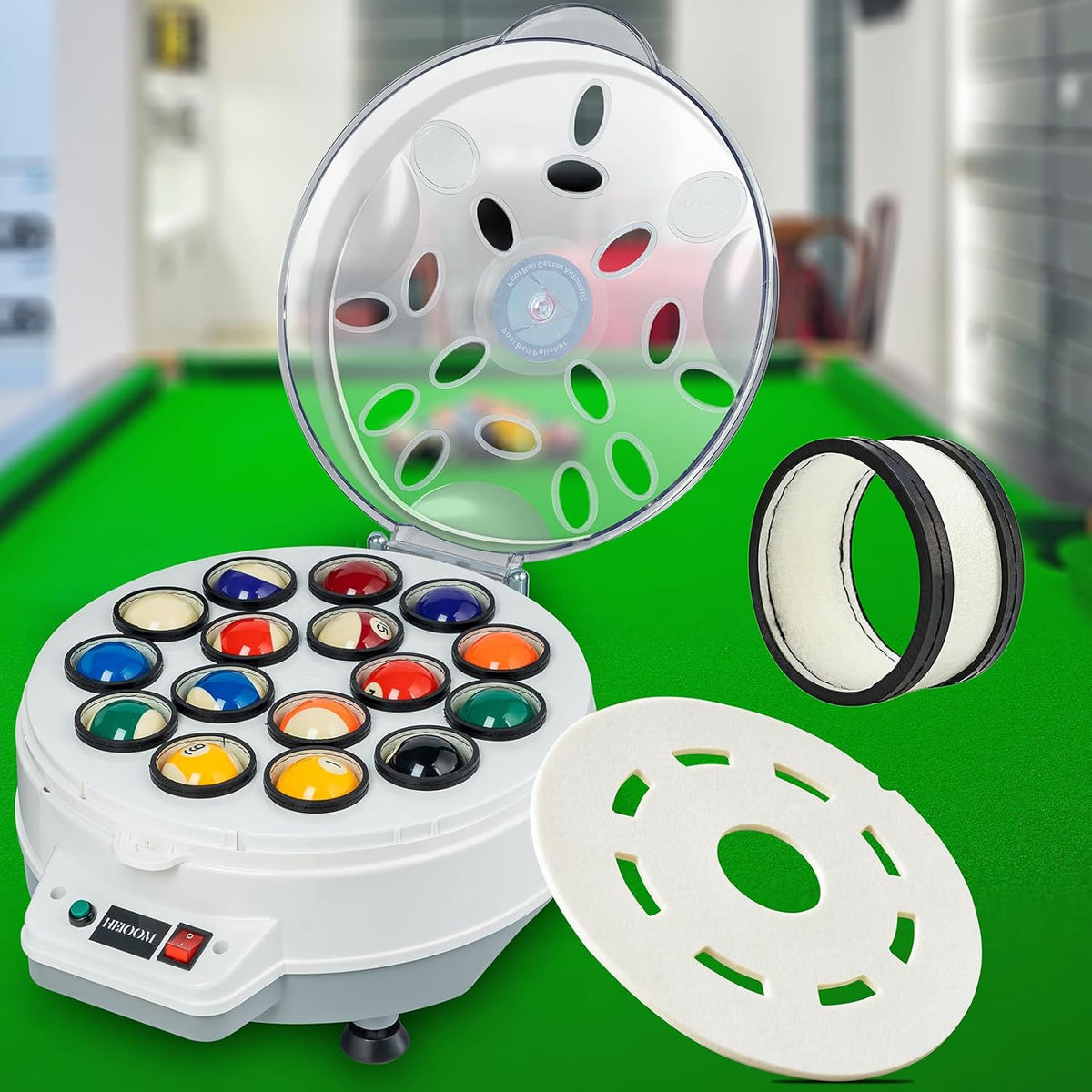 Billiard Ball Polishing Kit 16 Wool Rings + 1 Wool Felt Pad - Ball Cleaner & Polisher