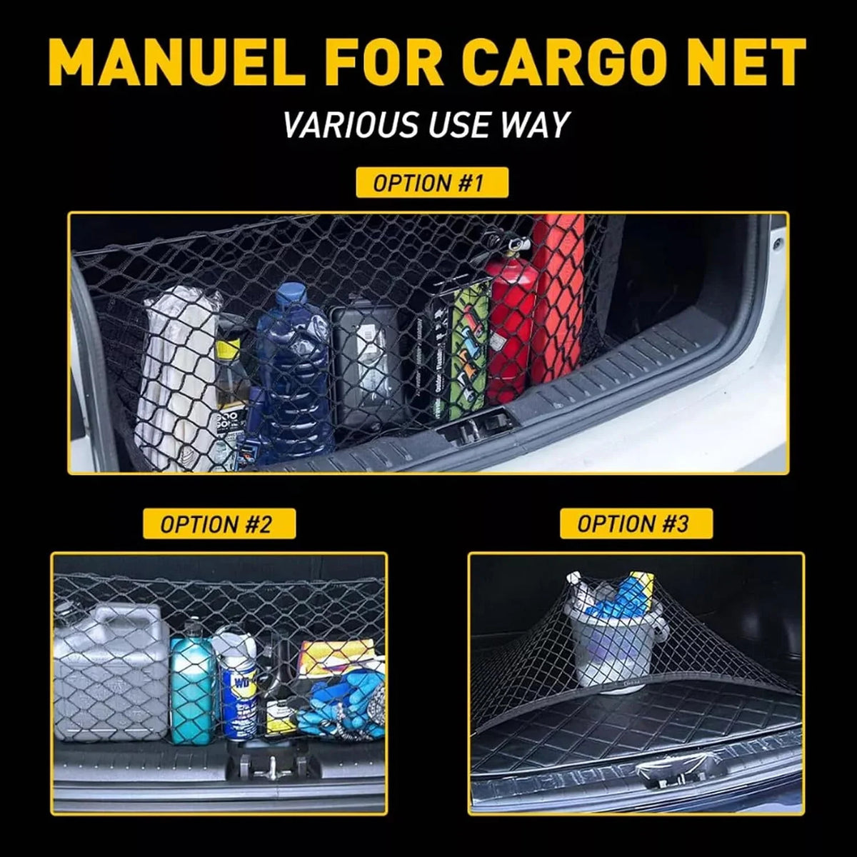 Heavy Duty Truck Bed Cargo Net for GMC Sierra Silverado 2013-2026