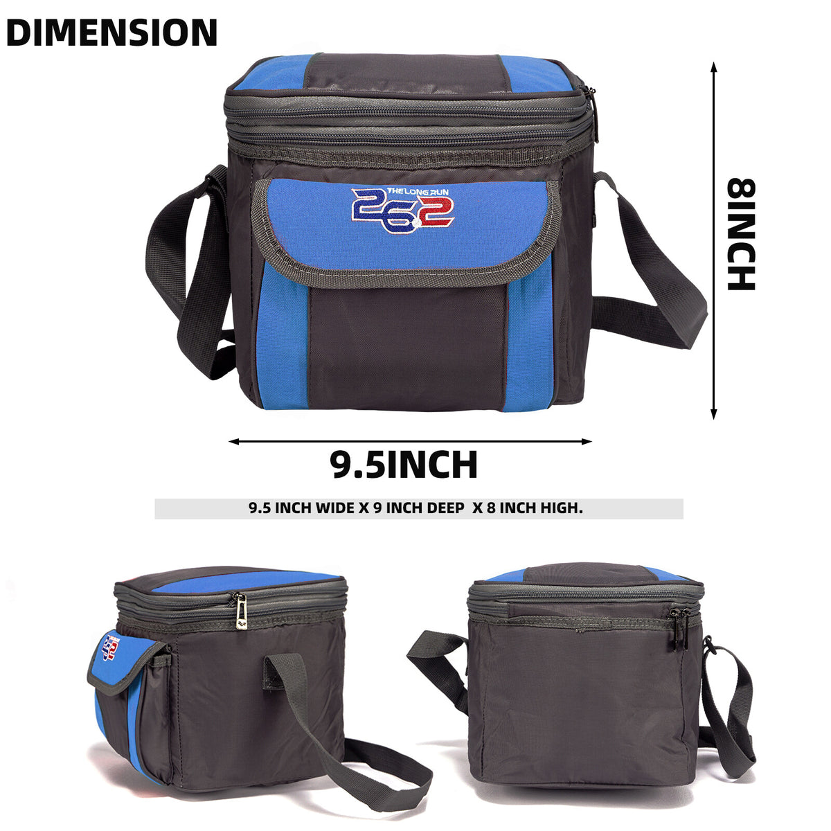 Insulated Soft-Sided Cooler Bag for 9 Cans, Leakproof Lunch Tote with Adjustable Strap