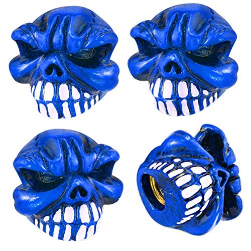 Car SUV Bike Truck Skull Valve Stem Cap 4 Pack - Tire Valve Covers