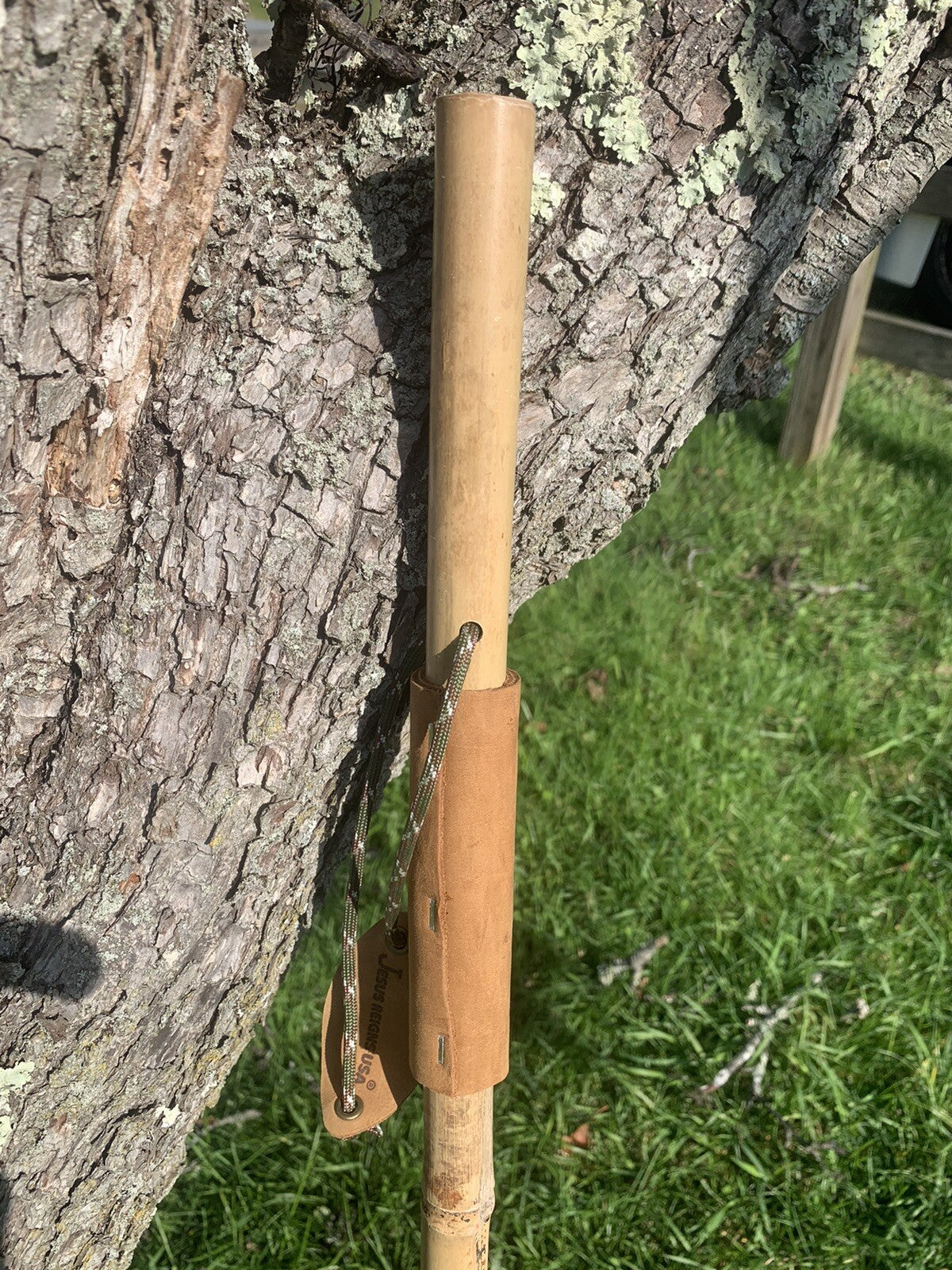 Weathered Bamboo Walking Stick for Hiking & Trekking - Handmade in USA