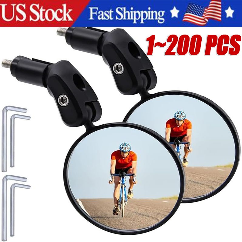 Bike Mirrors 2pcs Bar End Bicycle Rearview Mirrors for Handlebar Cycling