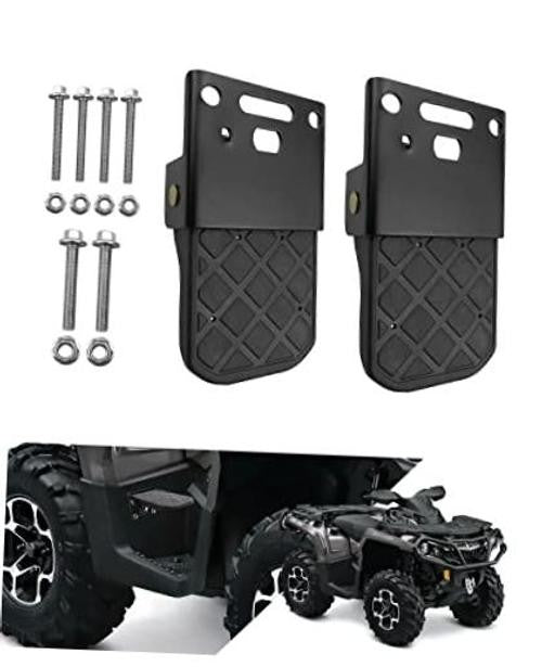 Universal ATV Foot Rests for Rear Seat Passenger Foot Pegs Foldable Durable Metal & Rubber