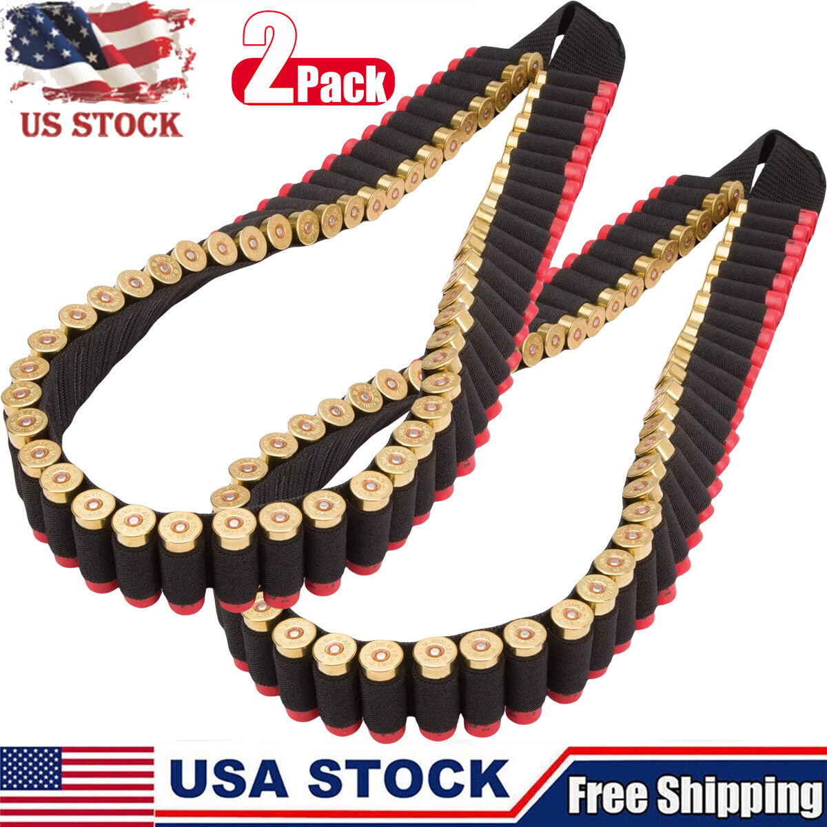 Heavy Duty Shotgun Shell Bandolier Sling Holds 50 Rounds for 12 & 20 Gauge