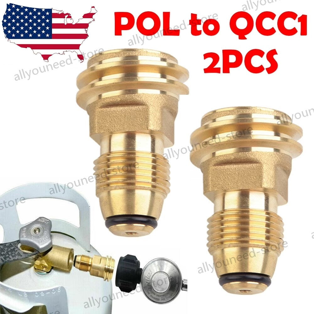 2 Pack Propane Tank Adapter POL to QCC1 Regulator Fitting for 100lb Tanks