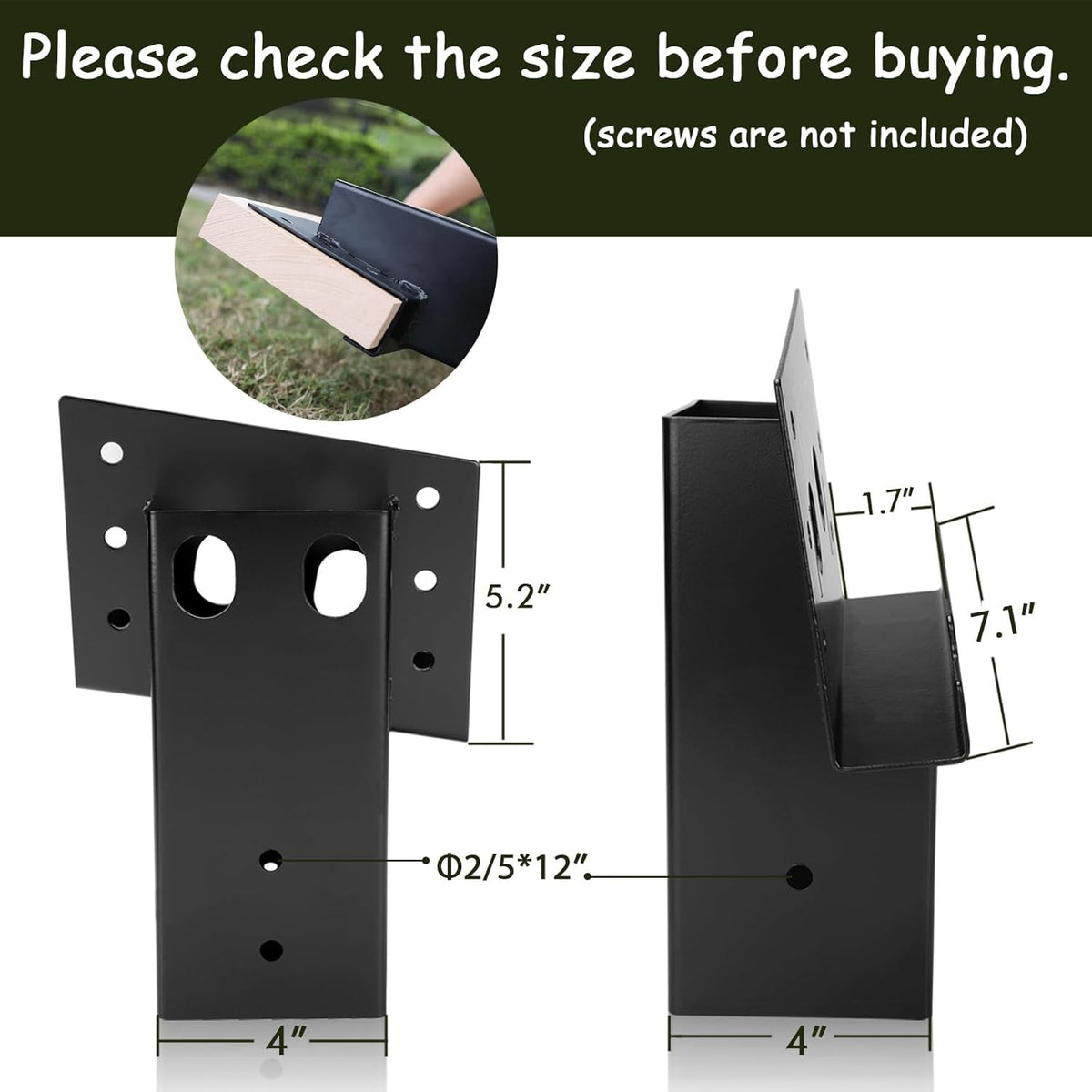 Heavy Duty Deer Stand Brackets - 4x4 Steel Angle Supports for Hunting Blinds