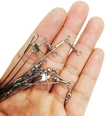 Saltwater Fishing Wire Leaders 10pcs, 1/2/3 Arm Hi-Lo Rig for Deep-Sea & Pier