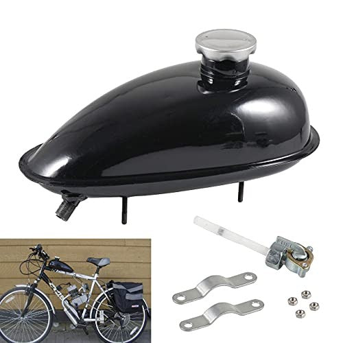 2L Motorcycle Fuel Tank with Cap and Petcock Fits 49cc 66cc 80cc Engines