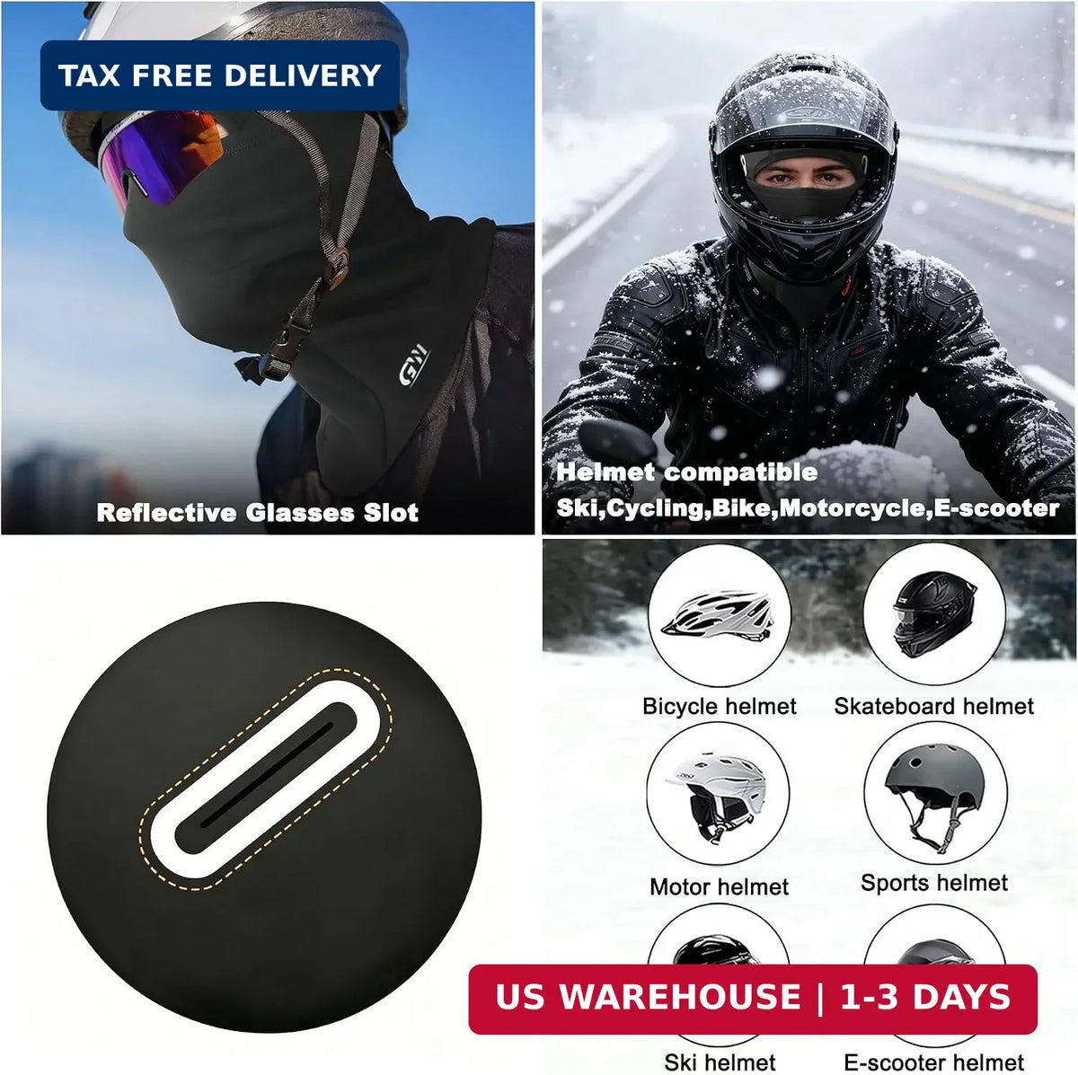 Balaclava Face Cover Adjustable Windproof Soft Lined for Outdoor Sports