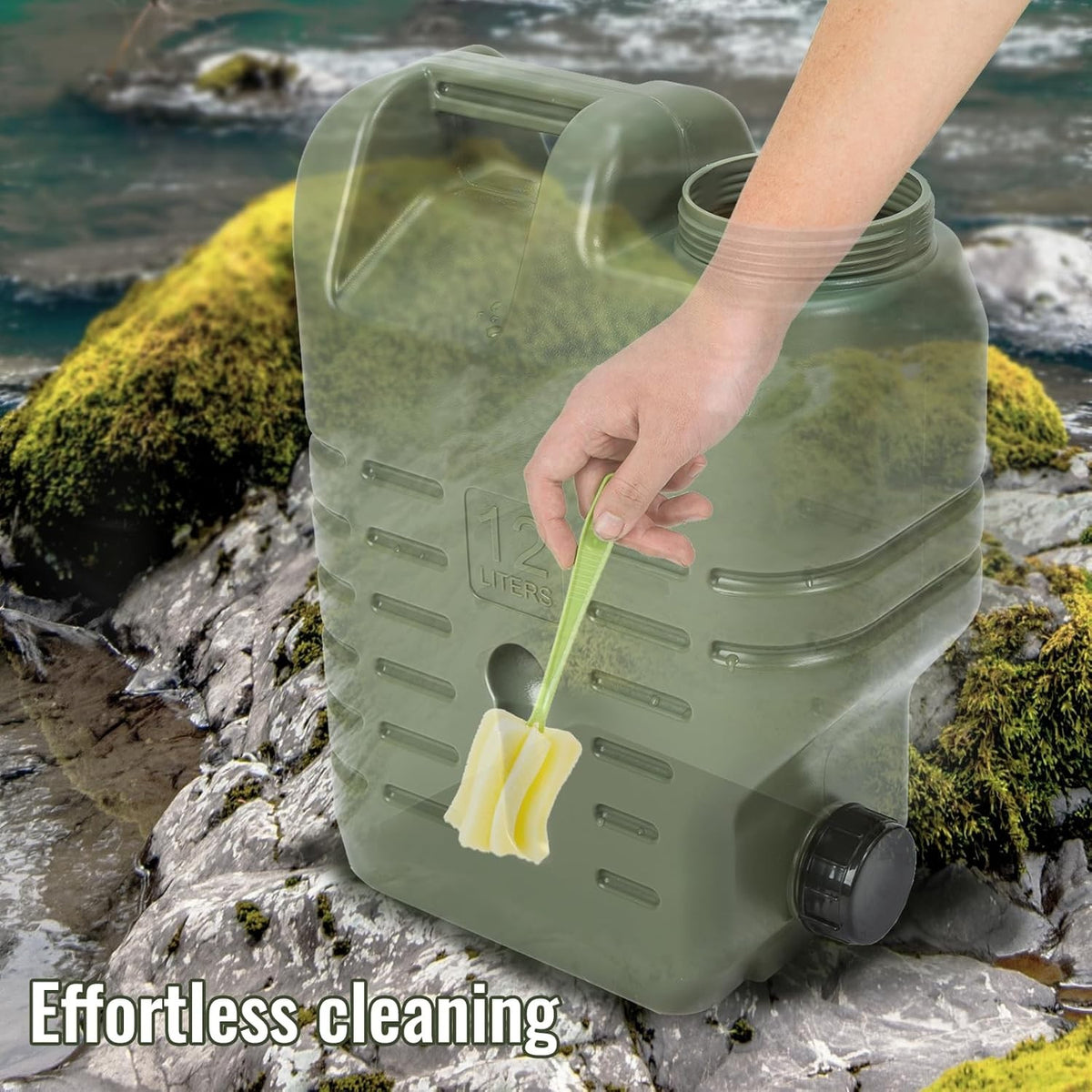 3.2-Gallon Portable Camping Water Jug with Spigot - Leak-Proof, Food Grade, Green