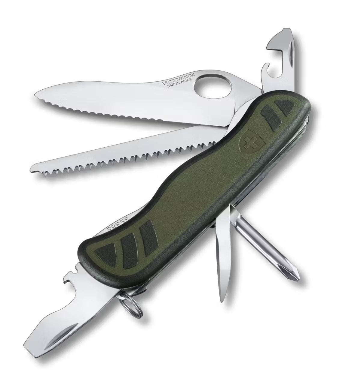 Victorinox Swiss Soldier's Knife Green 8-Function Multi-Tool with Lockable Blade