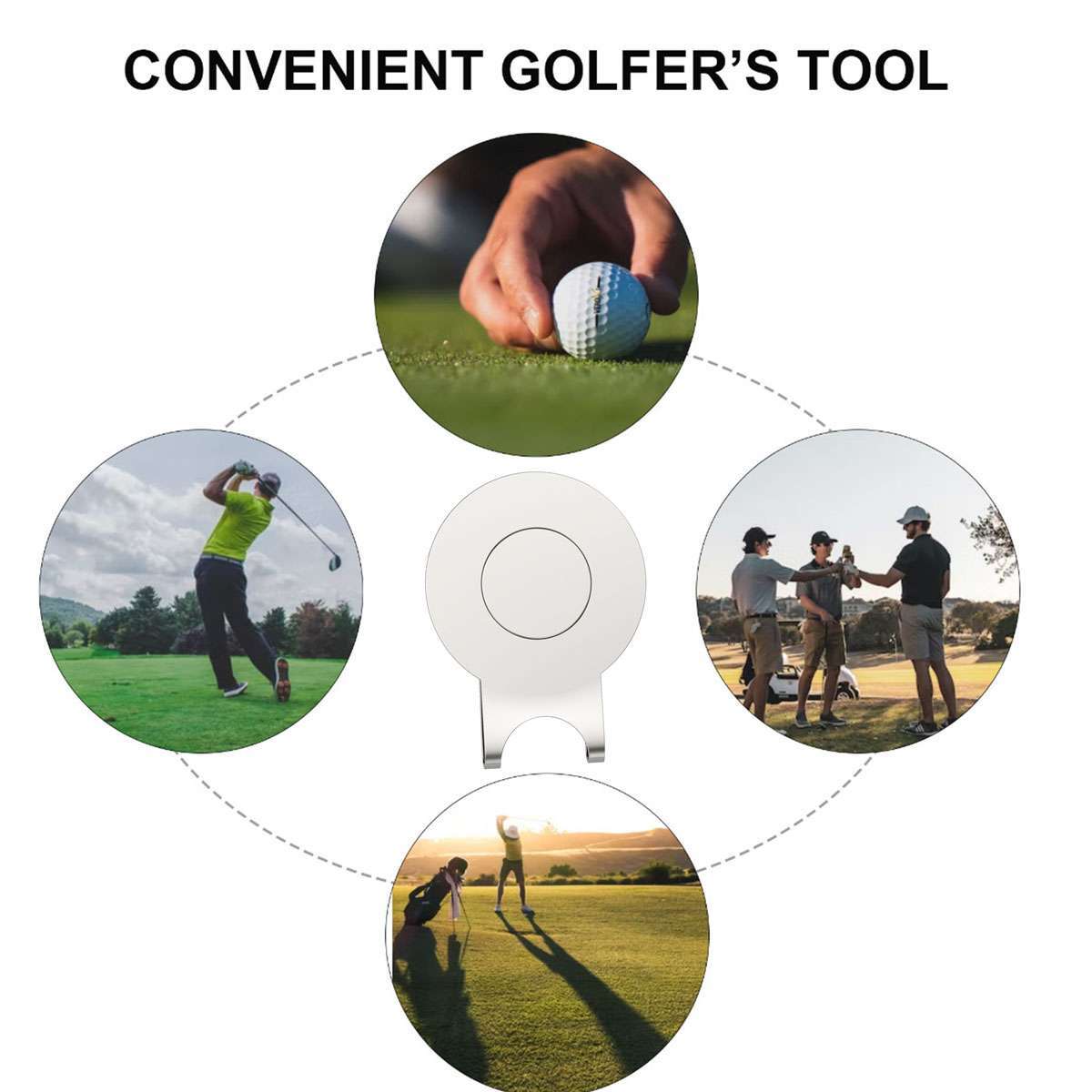 Magnetic Golf Hat Clip with Ball Marker - Durable Zinc Alloy, Multiple Quantity Options
