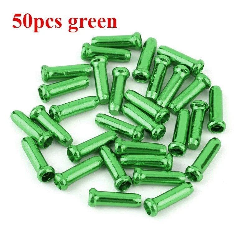 Bike Brake & Shift Cable End Caps Set - Aluminum Crimp Tips for Bicycle Cables