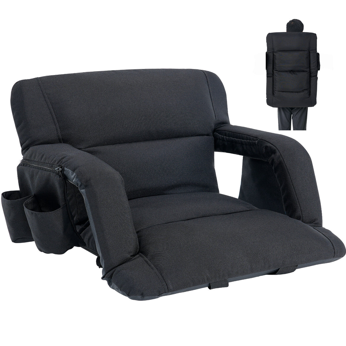 Adjustable Stadium Seats with Back Support and Thick Cushion for Bleachers
