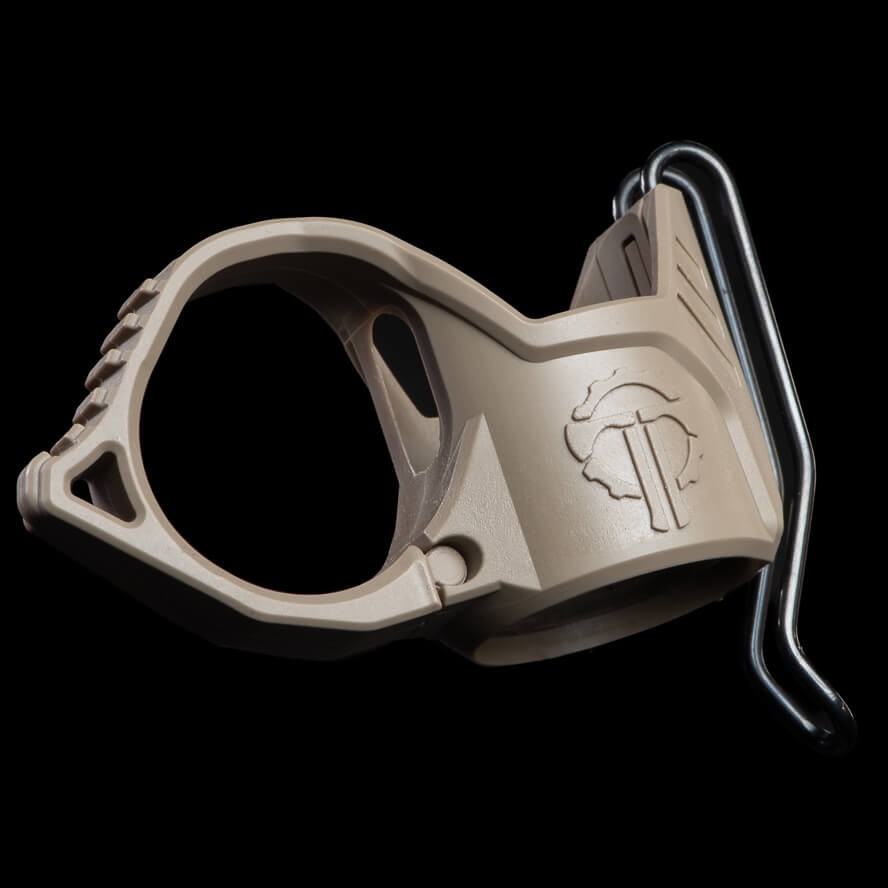 Deep Carry Flashlight Ring with Pocket Clip for Handheld Lights