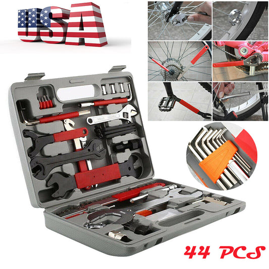 44PCS Bike Repair Tool Kit Set - Bicycle Maintenance & Cycling Gear