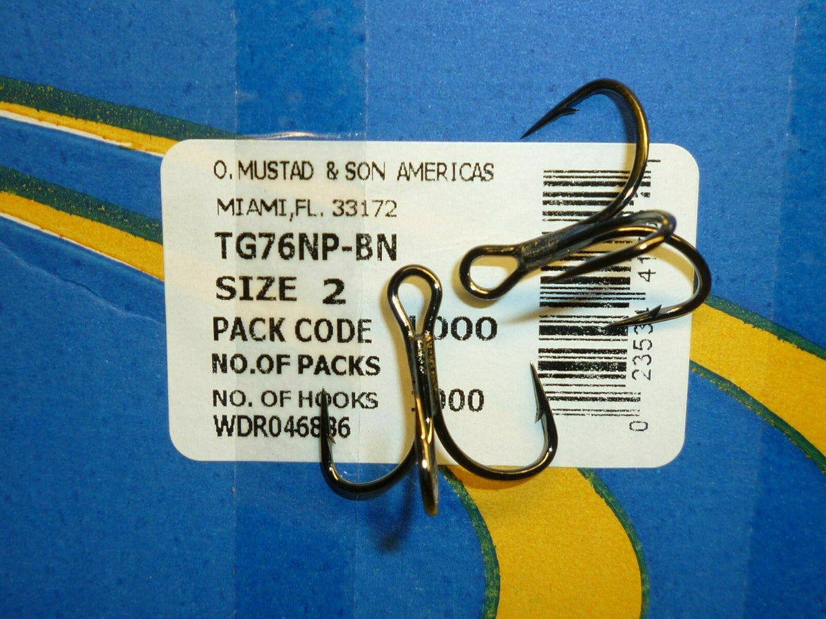 Mustad KVD-Elite TG76NP-BN Short-Shank Triple-Grip Treble Hooks - 100 Pack