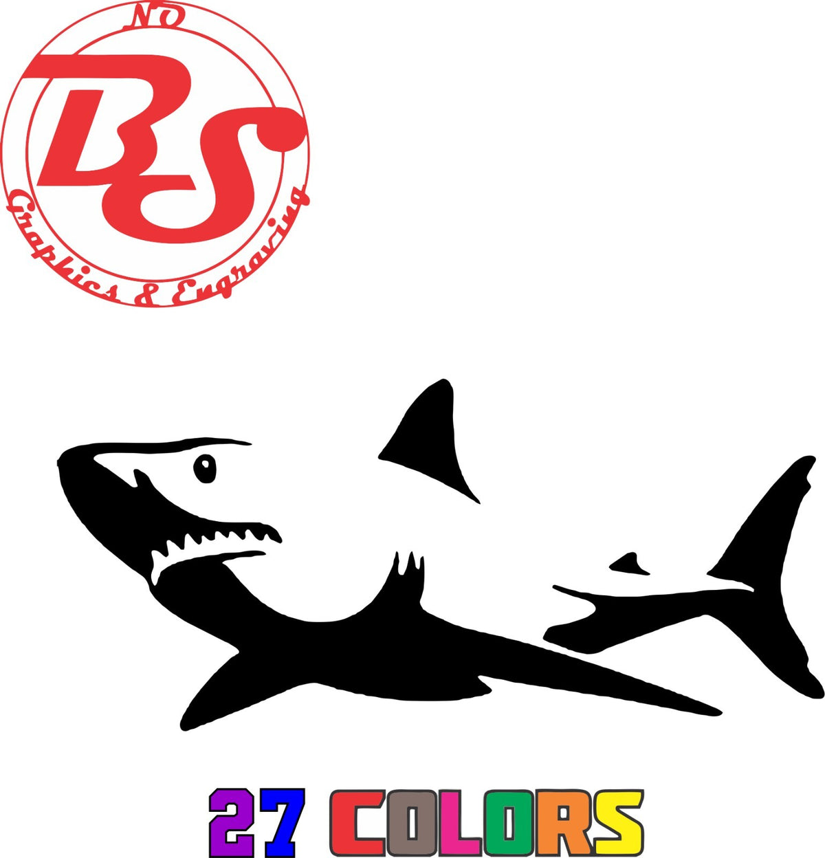6-Inch Ocean Fish Vinyl Decal - Shark Great White Hammerhead Ocean Salt Water Fish