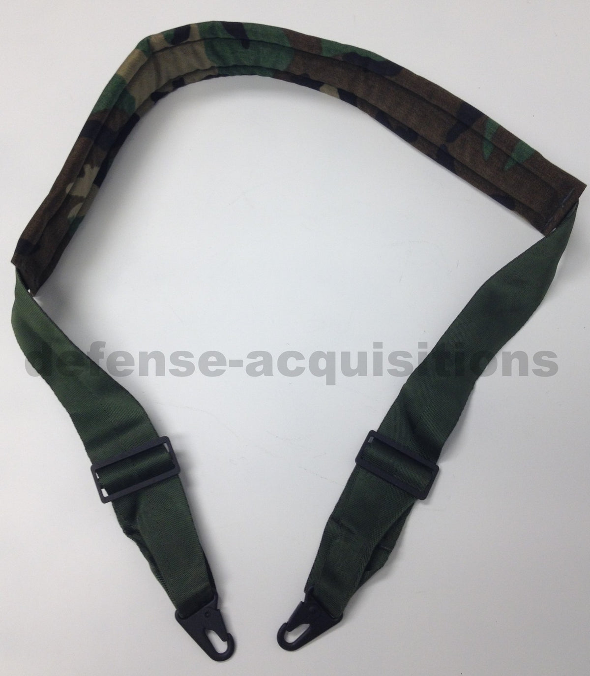 Military Tactical Padded Sling Shoulder Strap Woodland Camo with HK Clips