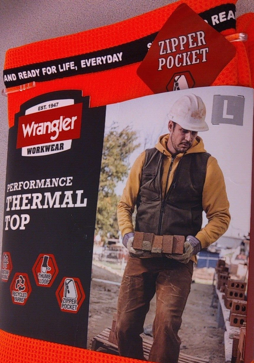 Wrangler Performance Thermal Top Size L Orange Workwear